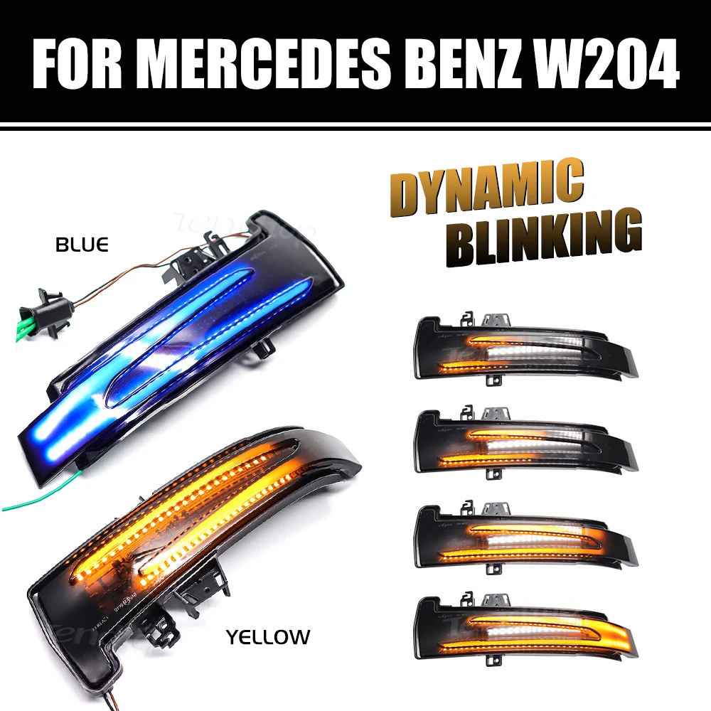 Amber LED Dynamic Turn Signal Side Mirror Sequential Light Lamp For Mercedes Benz W204 CLA A B C E S GLA GLK CLS Class W176 W212