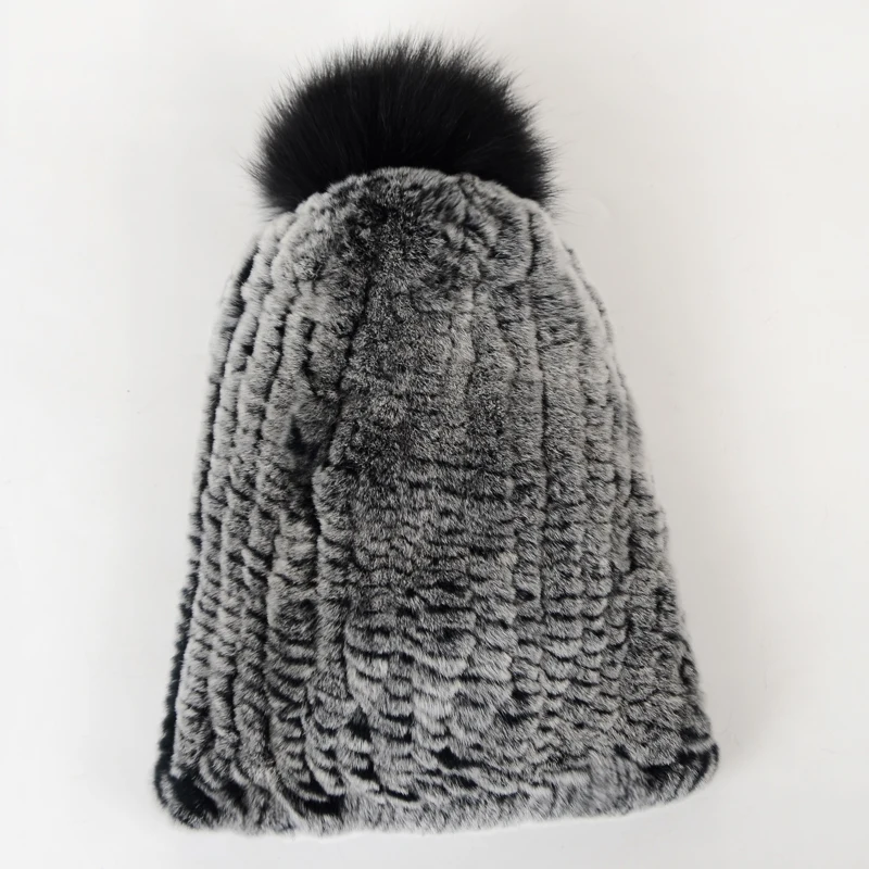 Hot Sale Russia Fashion Winter Rex Rabbit Fur Hat for Women Lady Girls Warm Soft Headwear High Quality Knitted Elastic Hats