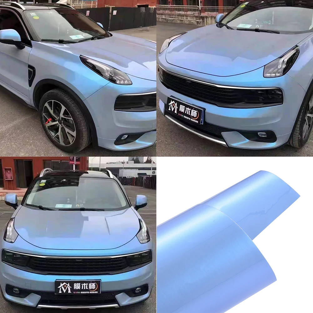 Phantom Grey Blue PVC Vinyl Sticker Car Wrap Film Matt Chameleon decalcomanie foglio rotolo 30CM/50CM adesivi esterni per auto