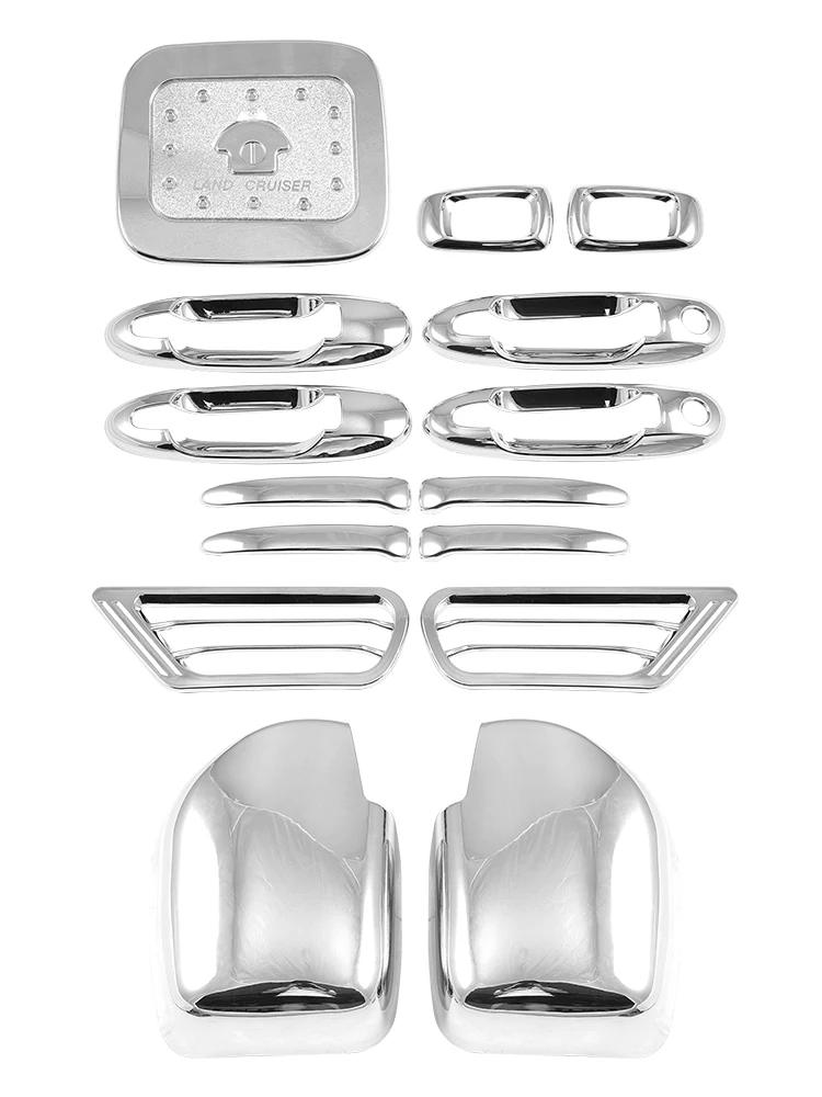 Land Cruiser 100 Exterior Chrome Door Handle Tank Cover Side Mirror Cover For Toyota LC100 Fj100 1997-2007 Accessories