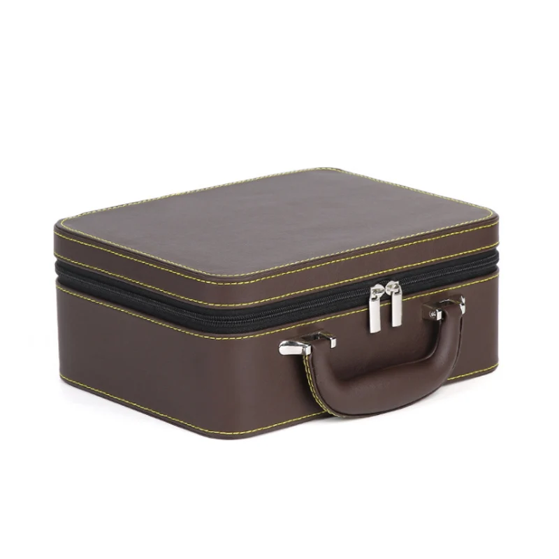 In Stock Double-layer Detachable Jewelry Storage Box Large Capacity Portable Travel Jewelry Ring Box Suitcase 3 Colors Available