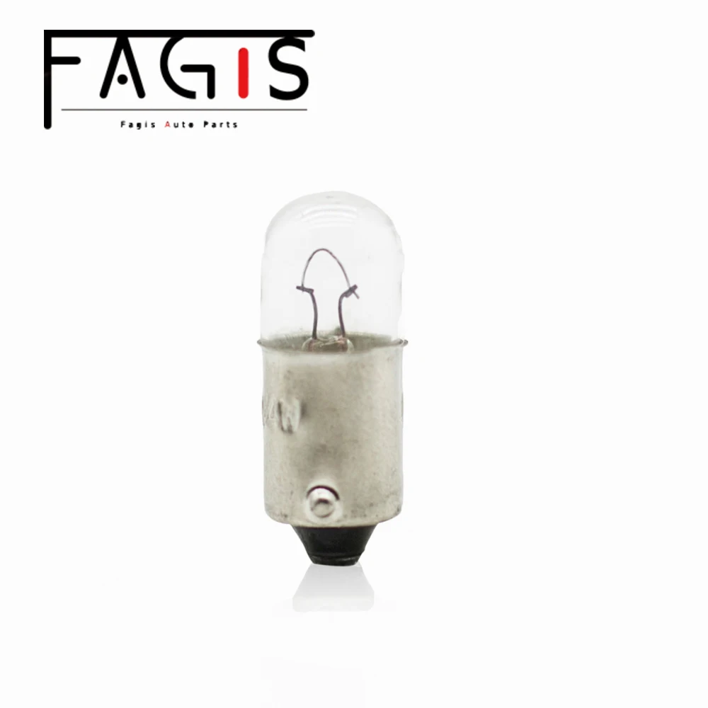 Fagis 10pcs T4W T8.5 Ba9s 12V 4W Original Turn Signal Parking Lights Clearance Lamps Reverse Bulbs Car Halogen Bulb