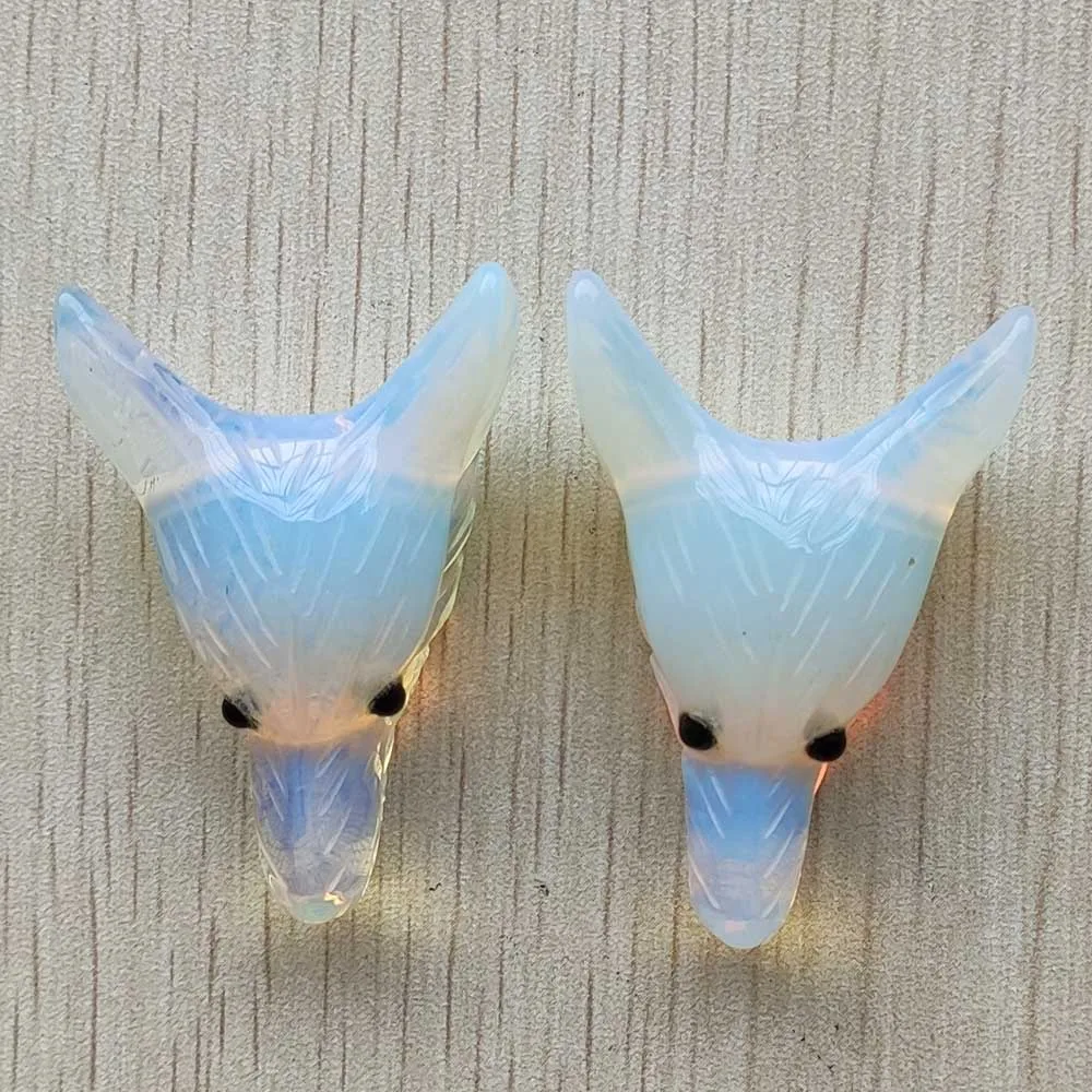 Wholesale 2pcs/lot New high quality natural stone Carved big Wolf Head shape Pendants for Necklace jewelry making free shipping