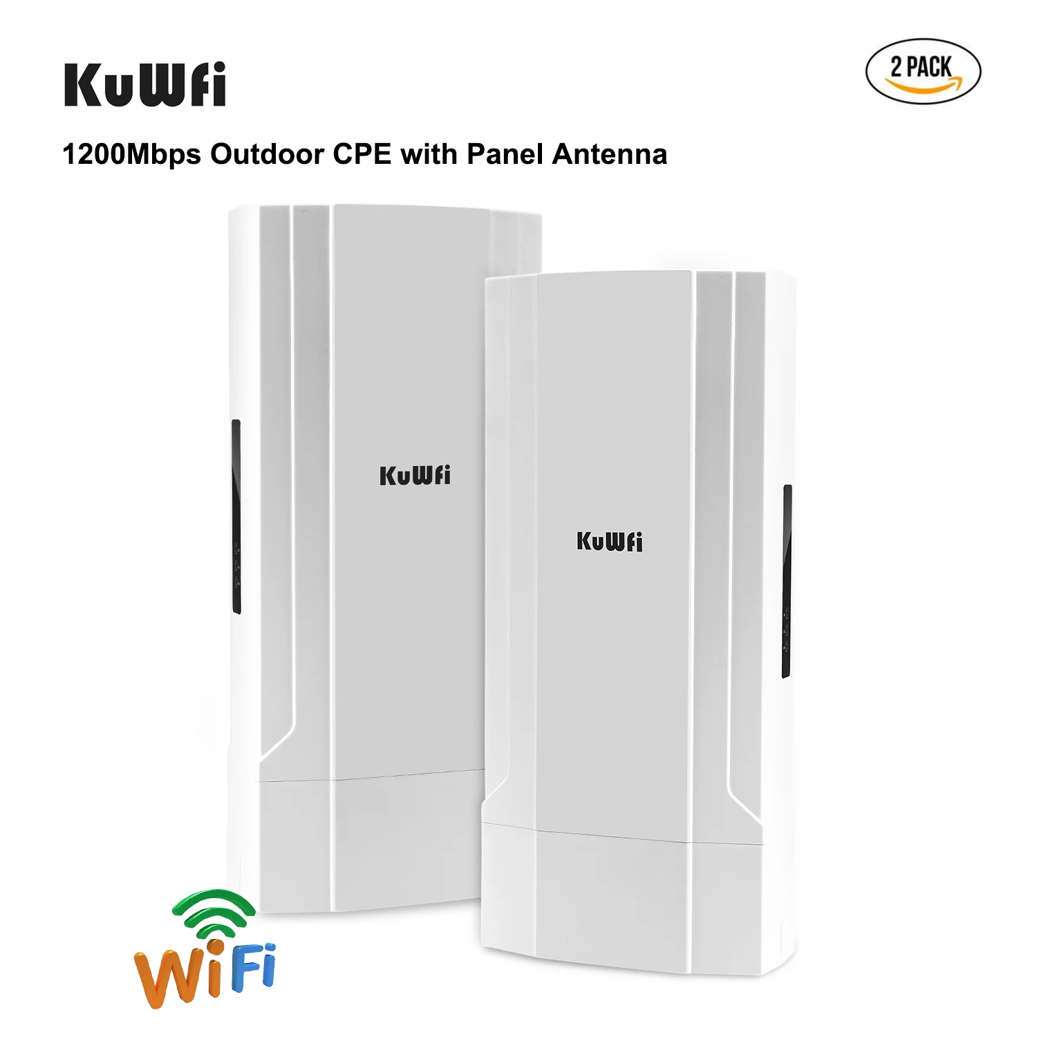 Imagem -05 - Kuwfi-ponte Externa sem Fio Repetidor Wifi ap Roteador Cpe Ptp 5km Alta Potência 2.4 5.8g Extensor para Câmera ip 48v 1200mbps