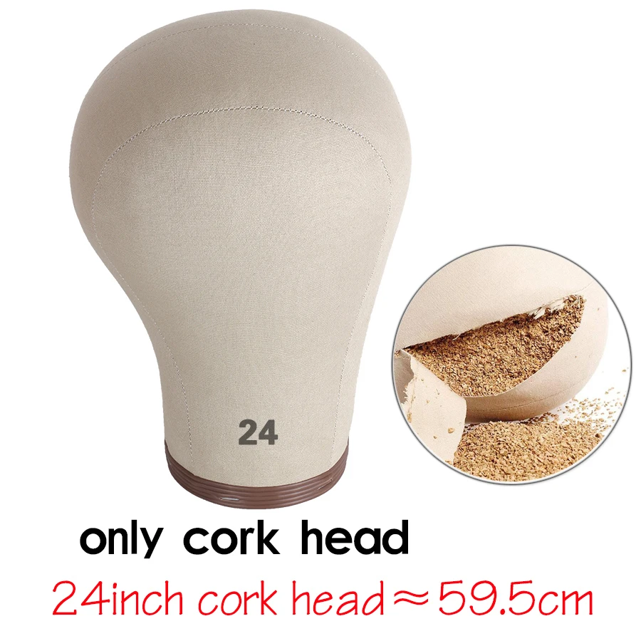 Cork Wig Canvas Block Head 21-24