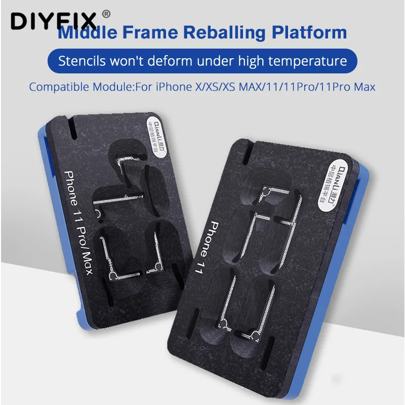 Qianli For iPhone X/XS/MAX/11Pro Max Motherboard Middle Frame Reballing Platform Stencil Tin Planting Table Logic Repair Fixture