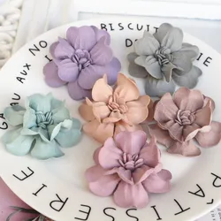 5Pcs/Lot 4.5CM 3D Simulation Fabric Flower Head For DIY Hair Accessories Shoes Hats Decoration