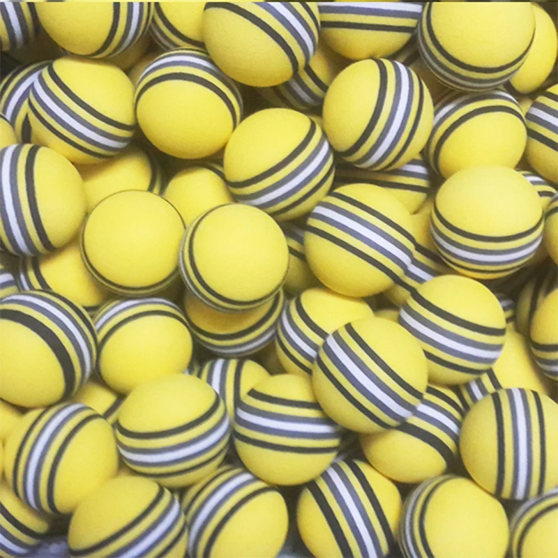 Hot Selling 42mm 50pcs EVA Foam Golf Balls Yellow/Red/Blue Rainbow Sponge Indoor Golf Practice Ball Training Aid