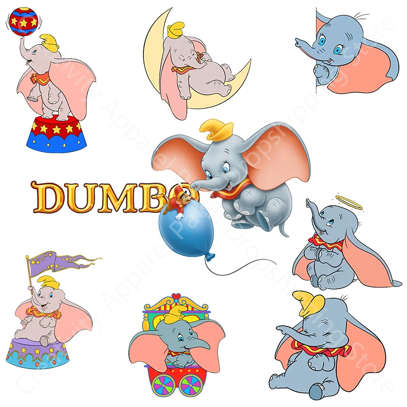 Dumbo Disney Clothing Thermoadhesive Patches for Jackets Fusible Patch for Kids Clothes Stickers TShirts/pajamas Christmas Decor