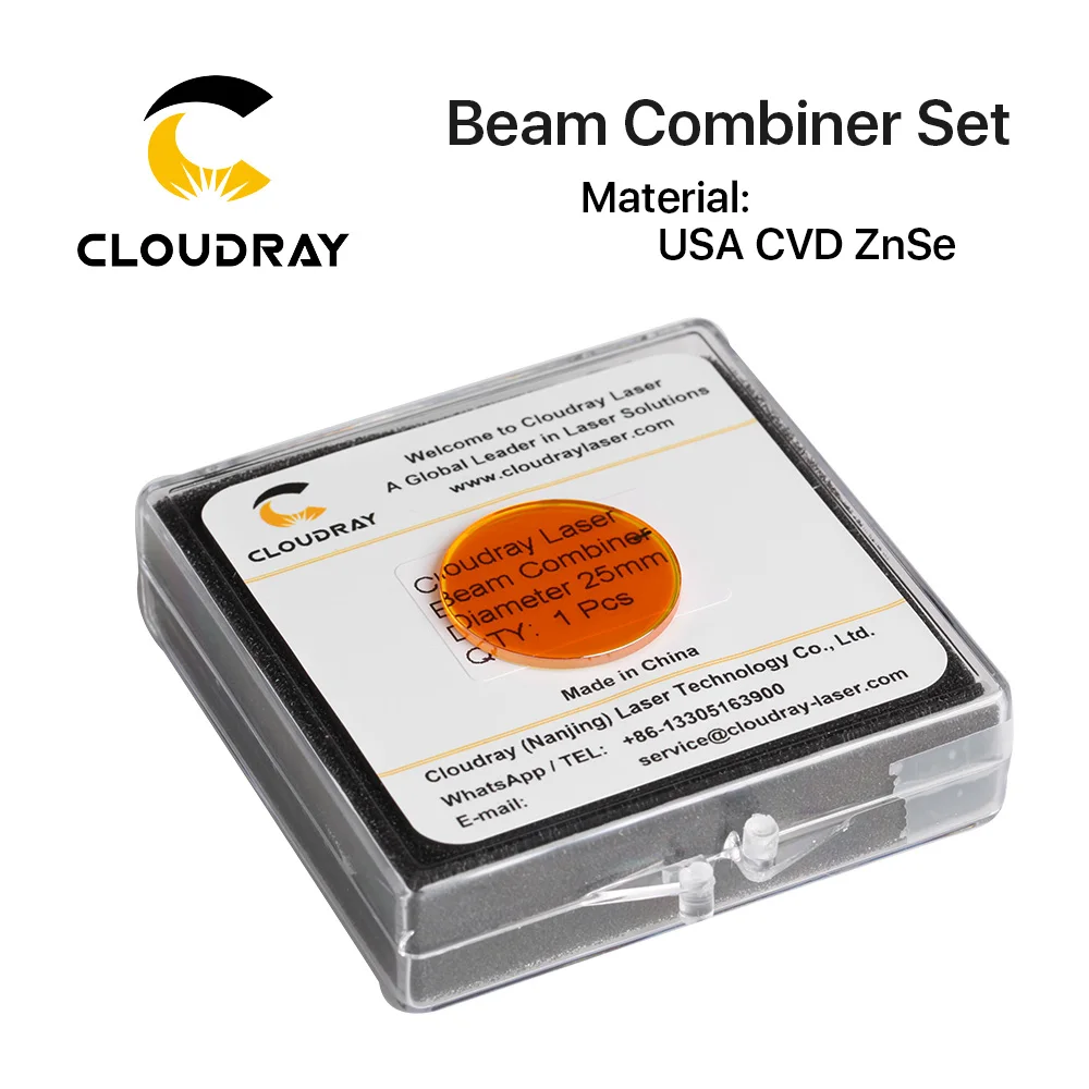 Cloudray Beam Combiner Set 20/25mm ZnSe Laser Beam Combiner + Mount + Laser Pointer for CO2 Laser Engraving Cutting Machine