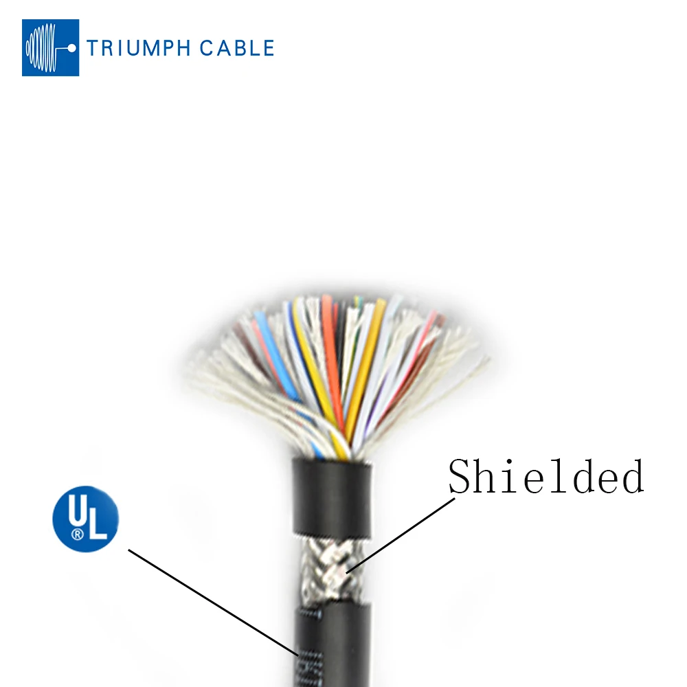 TRIUMPHCABLE Ul20234 4 * 0.5MM 1-2Meter polyurethane data transmission drag chain cable is more than 800 million cycles and 600V