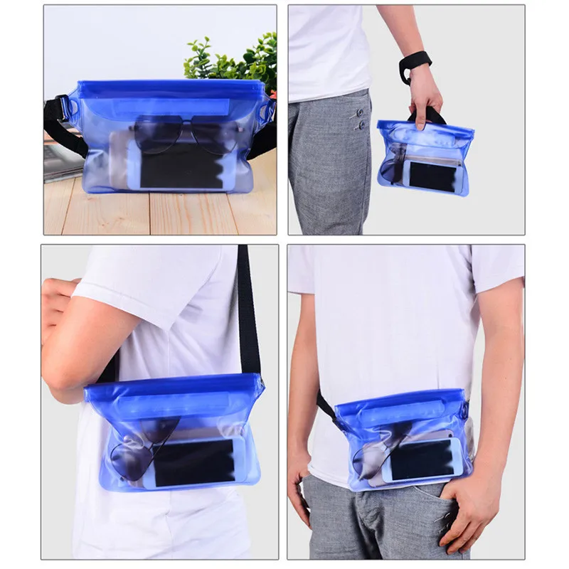 Bolsa de natación impermeable con sellado, bolsa de hombro seca para deportes de playa y barco, buceo, cintura, esquí bajo el agua, funda de teléfono