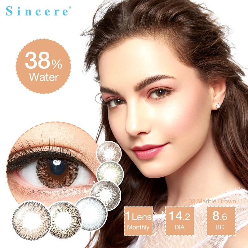 

Sincere vision Contact lenses best gift Large limpid eyes Color Cosmetic Eye Makeup Christmas Present Eight color 1pcs/BOX