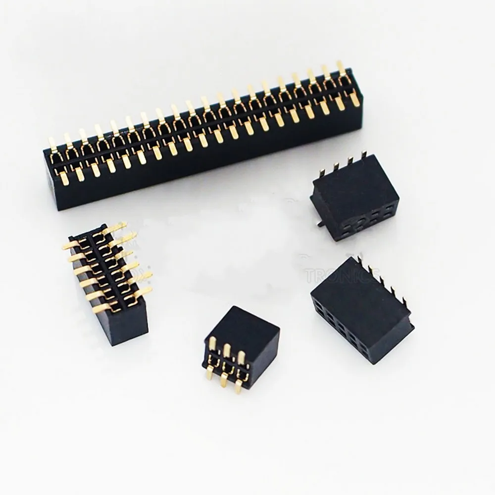 100 stücke SMT 1,27mm Zweireihige Weibliche Abtrünnigen PCB Board Pin Header buchse Stecker Pin header 2*5 2*10 2*12 2*15 2*20 2*50P SMD – Detail 11
