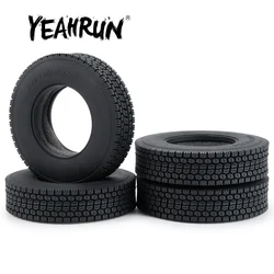 YEAHRUN Front & Rear Rubber Tyres Wheel Tires 315/80 R 22.5 for Tamiya 1:14 RC Trailer Tractor Truck Upgrade Parts