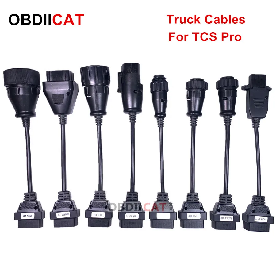 Newest Full Set 8 Truck Cables TCS OBD2 Diagnostic OBD OBDII OBD 2 Connecter Cable Set