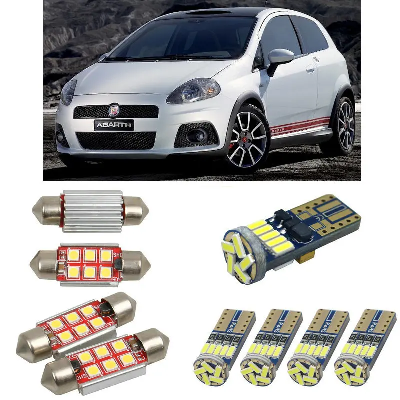 Interior led Car lights For abarth grande punto 199 hatchback Reading dome bulbs for cars error free License Plate Light 11pc