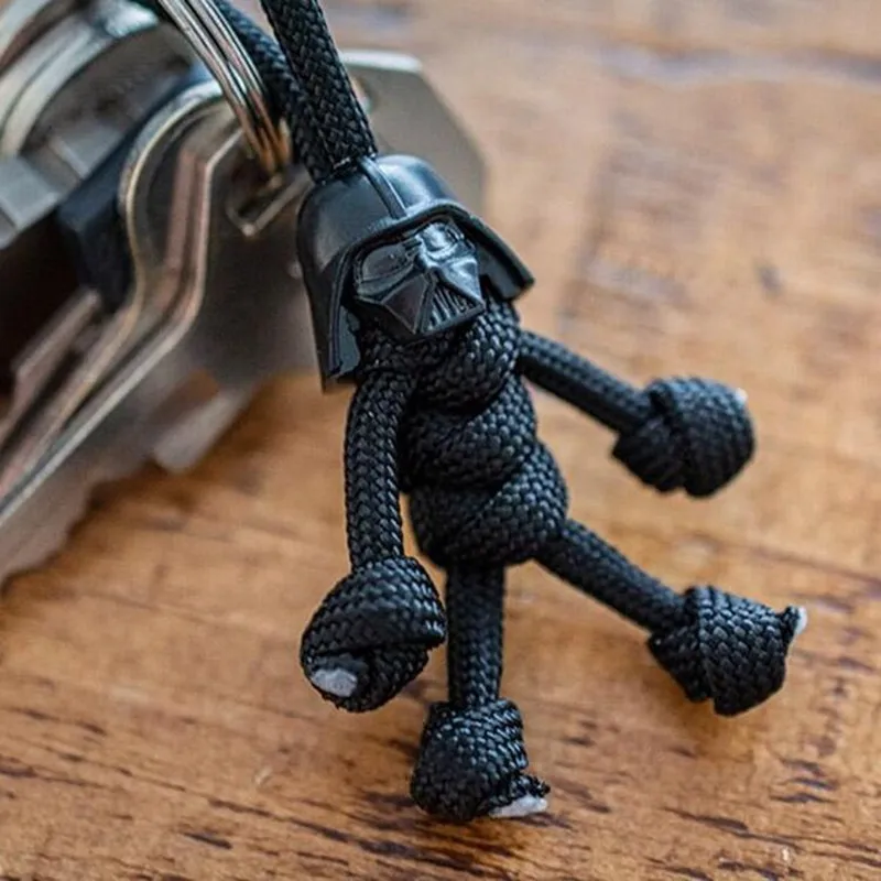 4MM Paracord Cute Building Block Keychain Biker helmet Pendant Keychain Braided Rope Paracord Buddy Bag Hanging