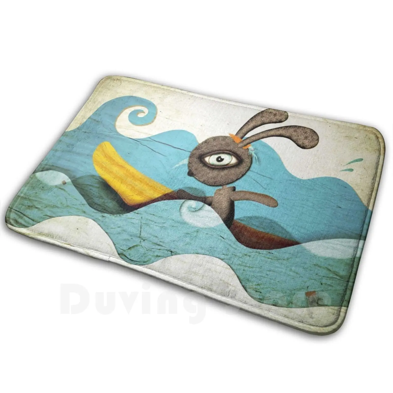 Surfing Waves Swirls Mat Rug Carpet Anti-Slip Floor Mats Bedroom Surfing Surf Waves Carrot Sea Water Sport Boy Children S Art