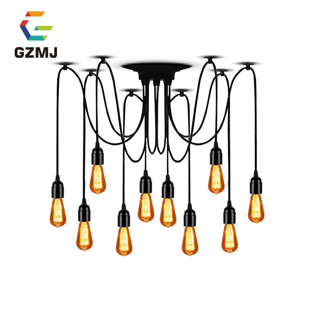 

GZMJ Retro Loft Spider Fairy Pendant Lights Led Modern Hanglamp Home Fixtures Kitchen Home Lights Lampshade