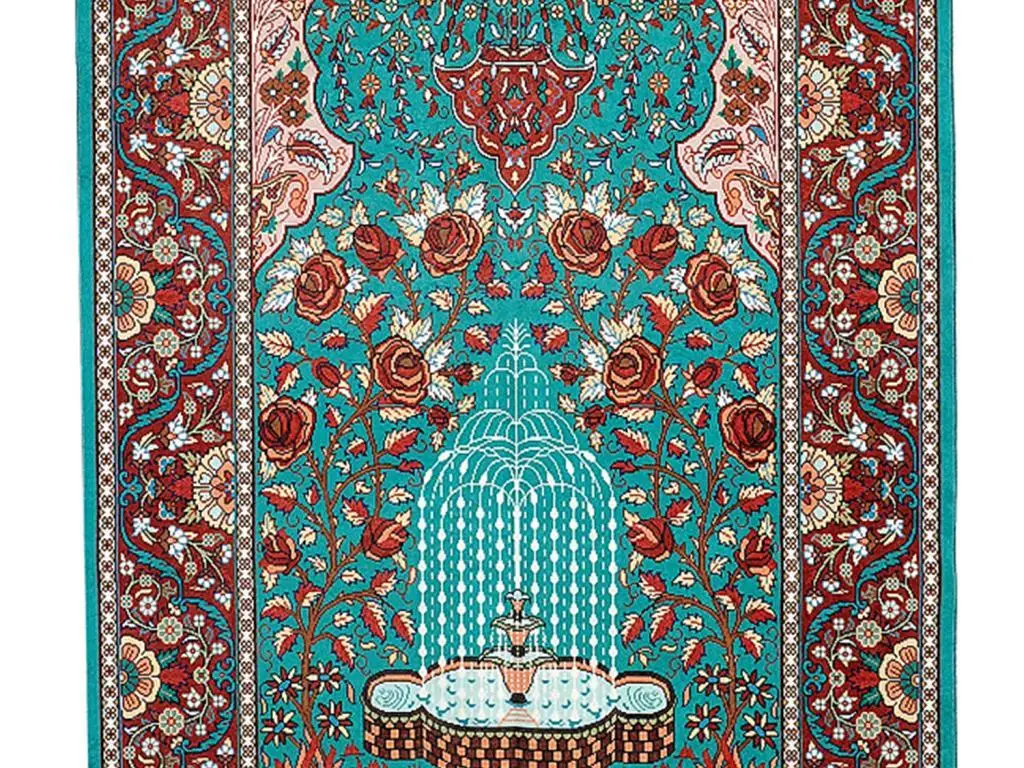 Miraç Digital Printed Lux Prayer Rug Hüma Green