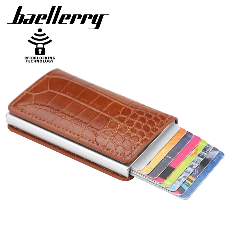 

New Top Quality Rfid Wallet Men Money Bag Mini Purse Male Aluminium Card Wallet Small Clutch Leather Wallet Thin Purse