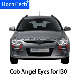 For Hyundai i30 2008 2009 2010 2011 COB Led day Light White  Cob Led Angel Eyes Ring Error Free Ultra bright