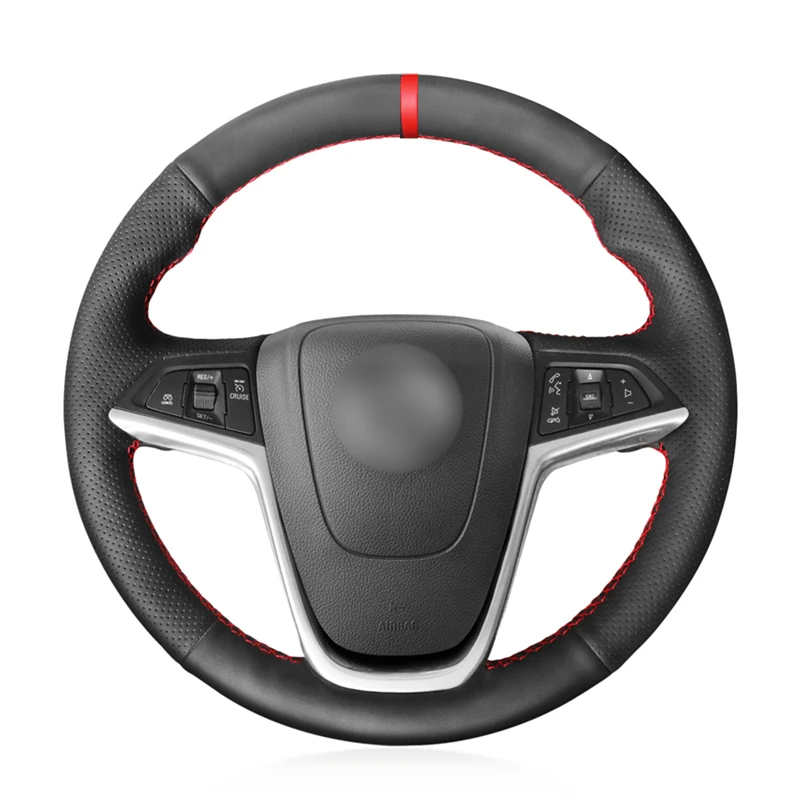 Black PU Artificial Leather Car Steering Wheel Cover for Opel Mokka Insignia Astra (J) Meriva (B) Ampera Cascada Zafira Tourer