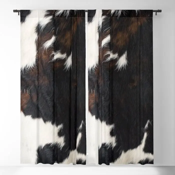 Cowhide Farmhouse Decor (photograph) Blackout Curtains 3D Print Window Curtains For Bedroom Living Room Decor Window Treatments