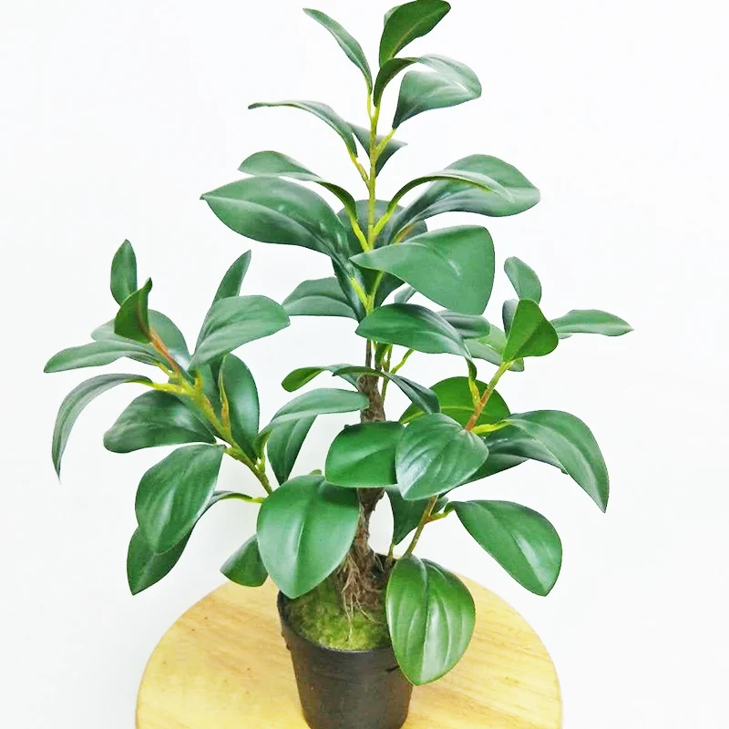 60cm Fake Bonsai Tree Large Artificial Plants Tropical Plastic Leaves Potted Magnolia Tree Landscape For Home Shop Wedding Decor