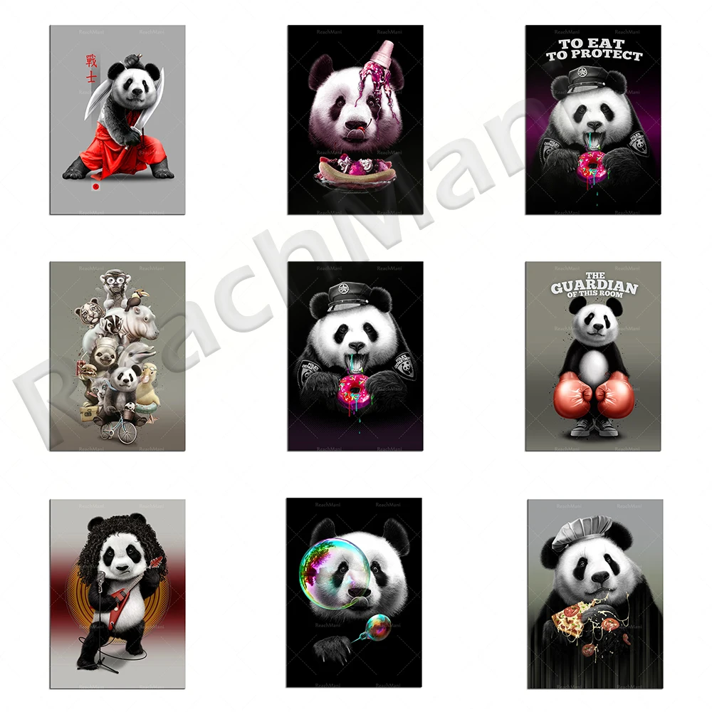 

Cartoon Lovely Panda Canvas Posters Animals Canvas Paintings And Prints On the Wall Art Picture For Kids Room Wall Decor Cuadros