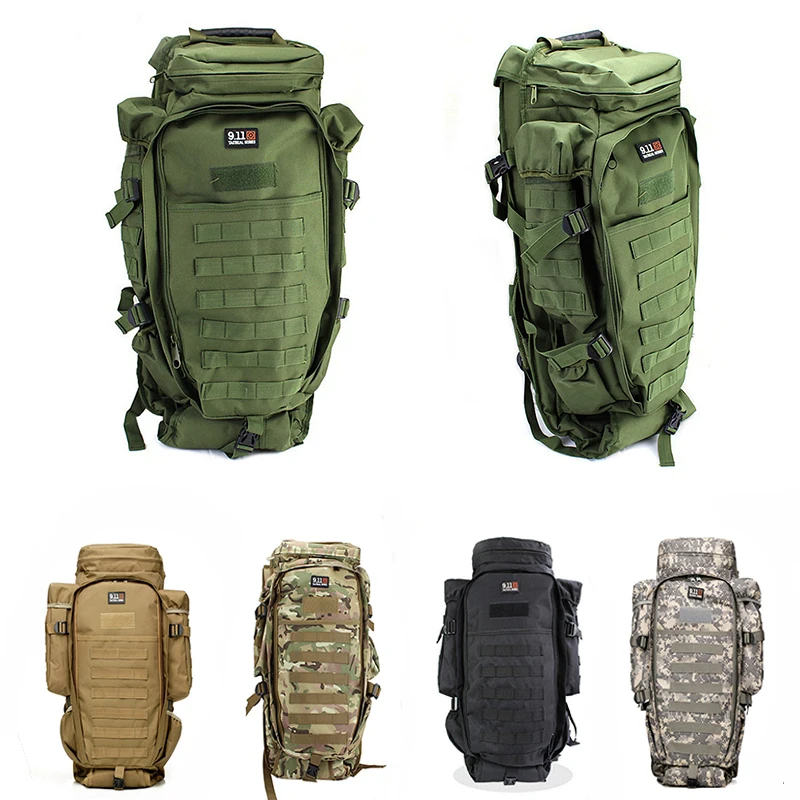 60L taktyczna wojskowa Molle karabin plecak Nylon wodoodporny odkryty polowanie plecak wspinaczka podróży Camping piesze wycieczki torba szturmowa