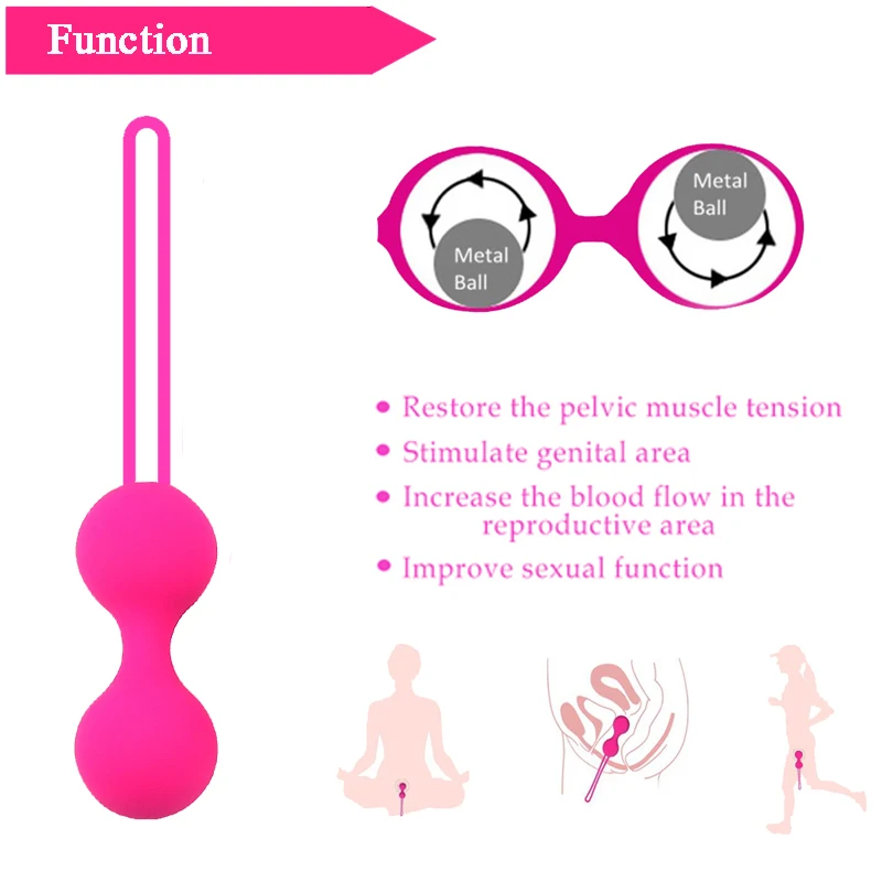 Silicone Vibrator Kegel Balls Smart Ben Wa Balls Vagina Tighten Exerciser Trainer Sex Toy For Women Chinese Vaginal Geisha Ball