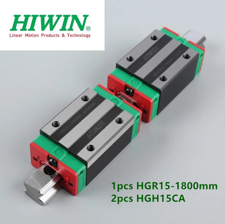 

100% Original Hiwin 1pcs Linear guideway rail HGR15 - 1800mm + 2pcs HGH15CA Narrow linear blocks bearings carriage