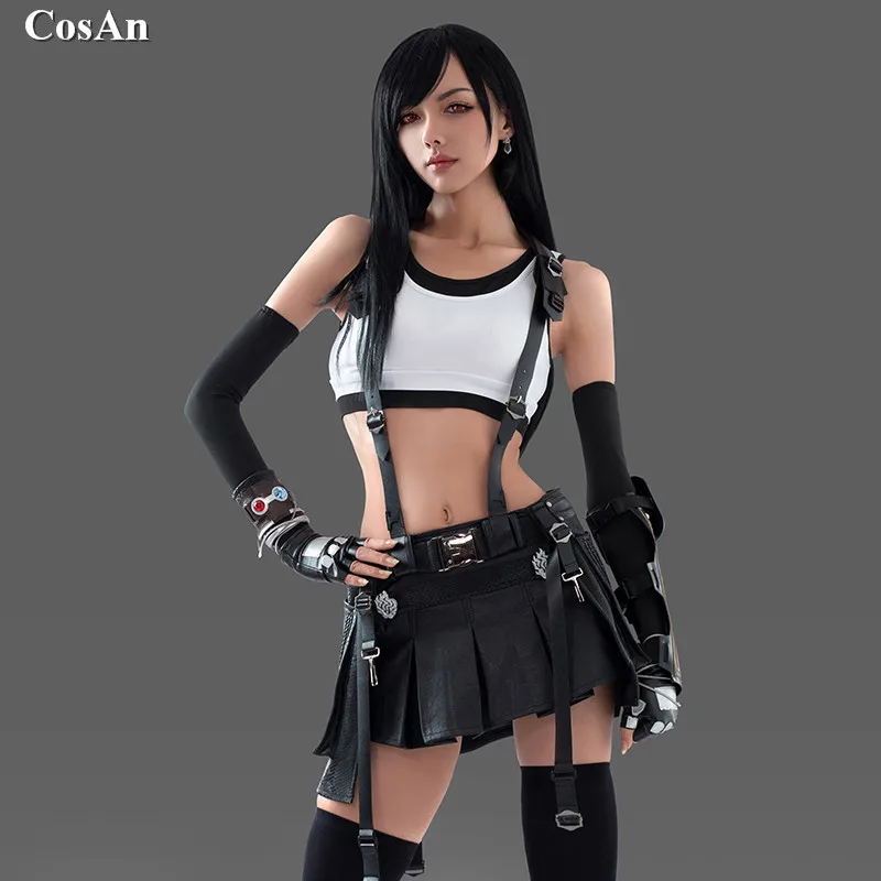 

New Game Final Fantasy 7 Remake Tifa Lockhart Cosplay Costume Fashion Combat Uniforms Activity Party Role Play Clothing S-XL Hot