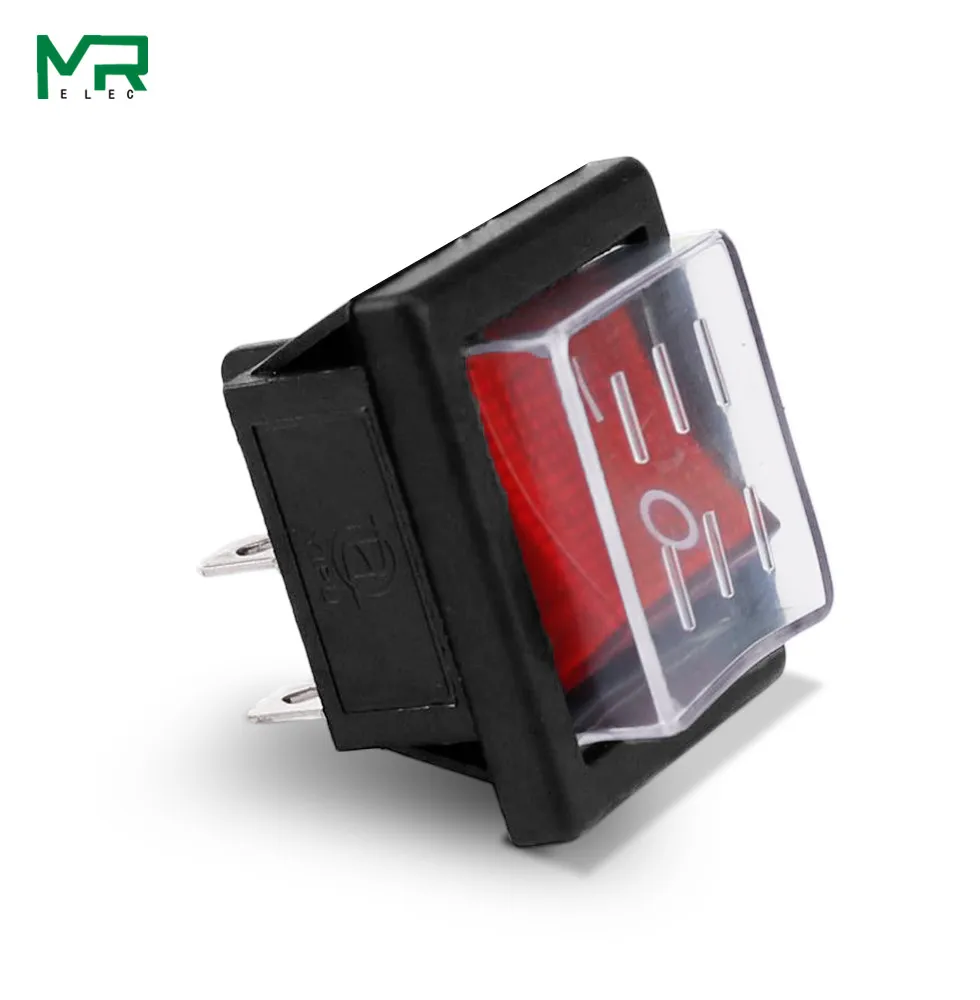 KCD4 1PCS Rocker Switch Power Switch+ transparent waterproof soft sealing cap ON-OFF 4 Pin 16A 250VAC/ 20A 125VAC