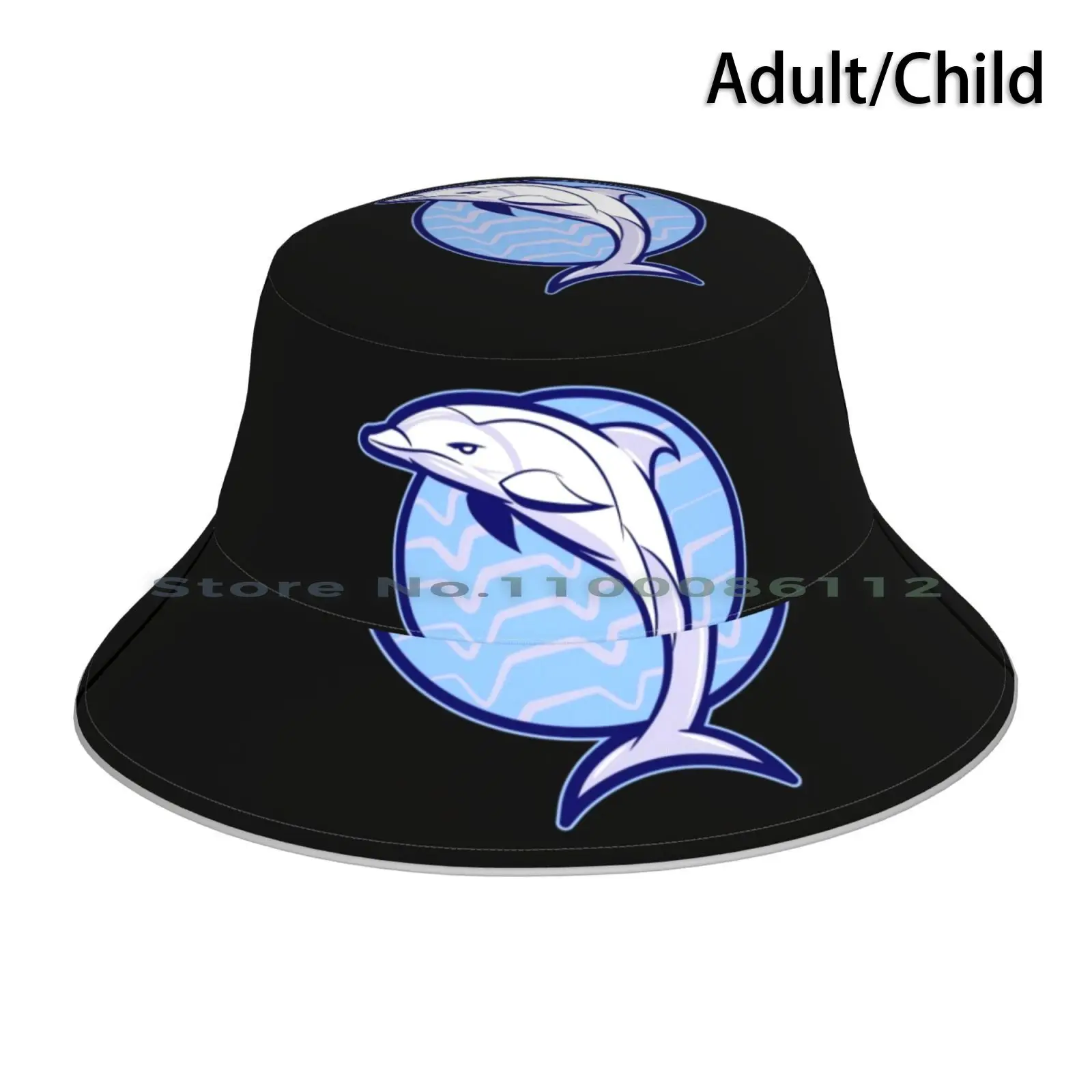 Serious Looking Dolphin Bucket Hat Sun Cap Dolphin Sea Ocean Friendly Cute Intelligent Smart Fast Swimming Mammal Brimless