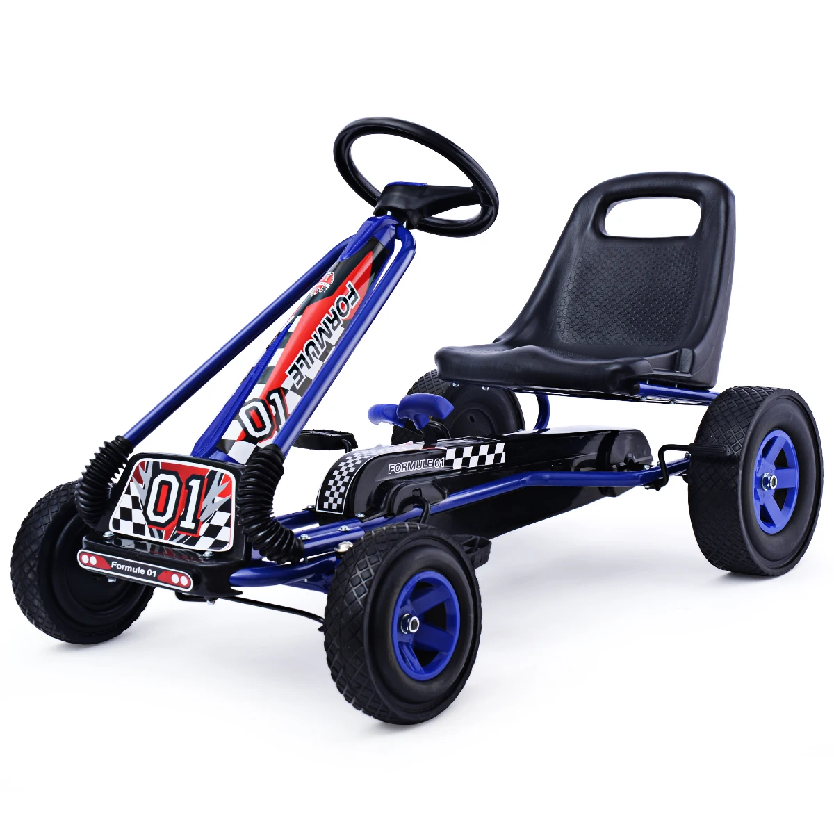 

Go Kart Kids Ride On Car Pedal Powered 4 Wheel Racer Toy Stealth Outdoor New