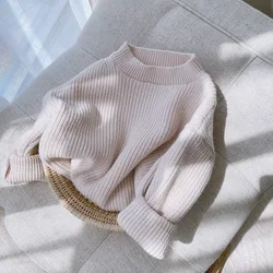 Pull en tricot à manches longues pour bébé garçon et fille, vêtement chaud pour enfant en bas âge, style optique, couleur unie, collection automne et hiver