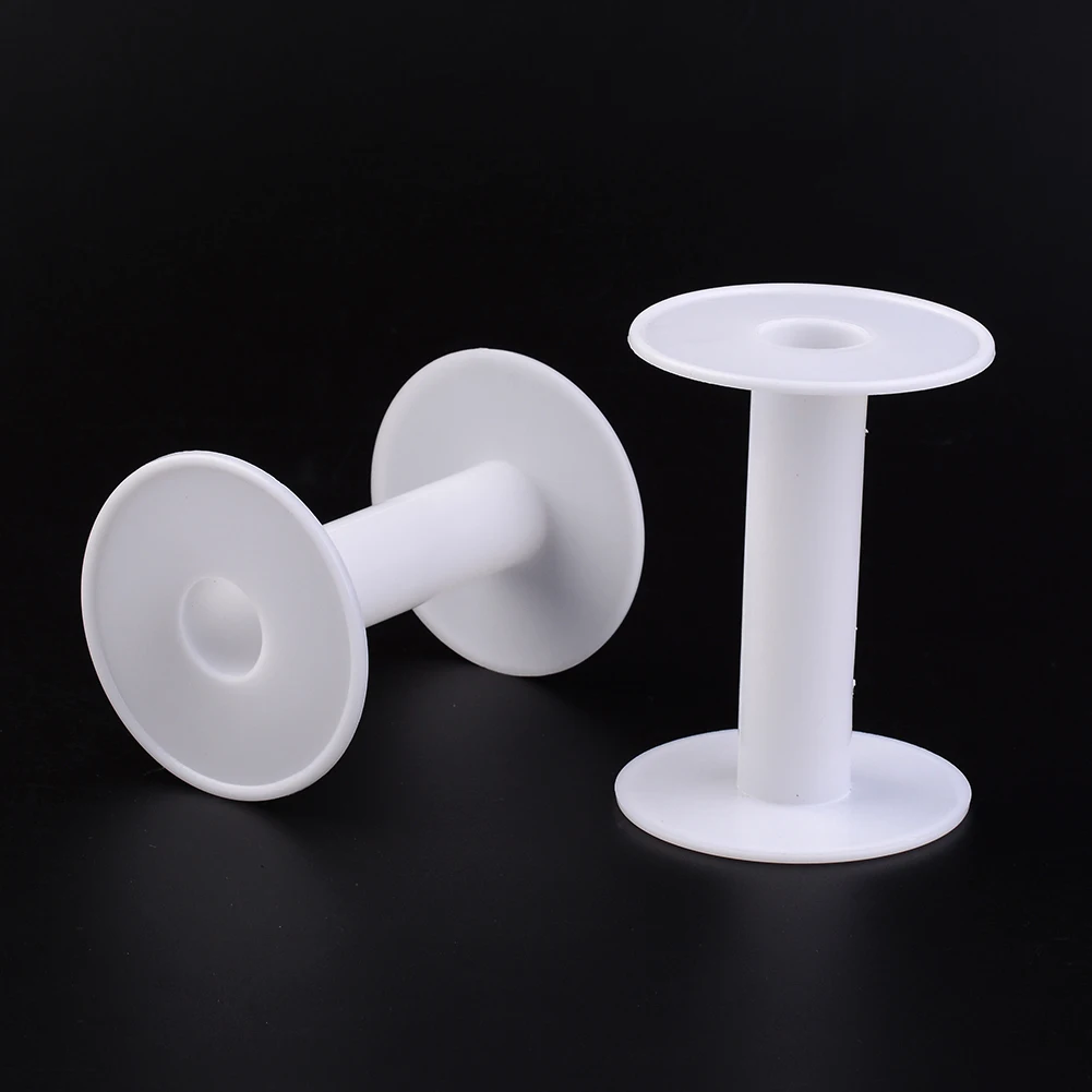 10Pcs Plastic Empty Spools for Wire Thread Bobbins White Stringing Material Jewelry Making Organizer Tool Multi Sizes for Choice