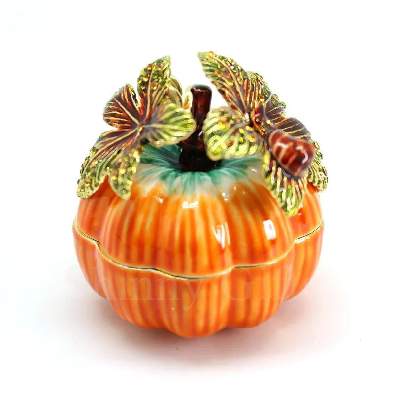 SHINNYGIFTS Enameled Metal Trinket Box, Christmas Gift, Student Gifts