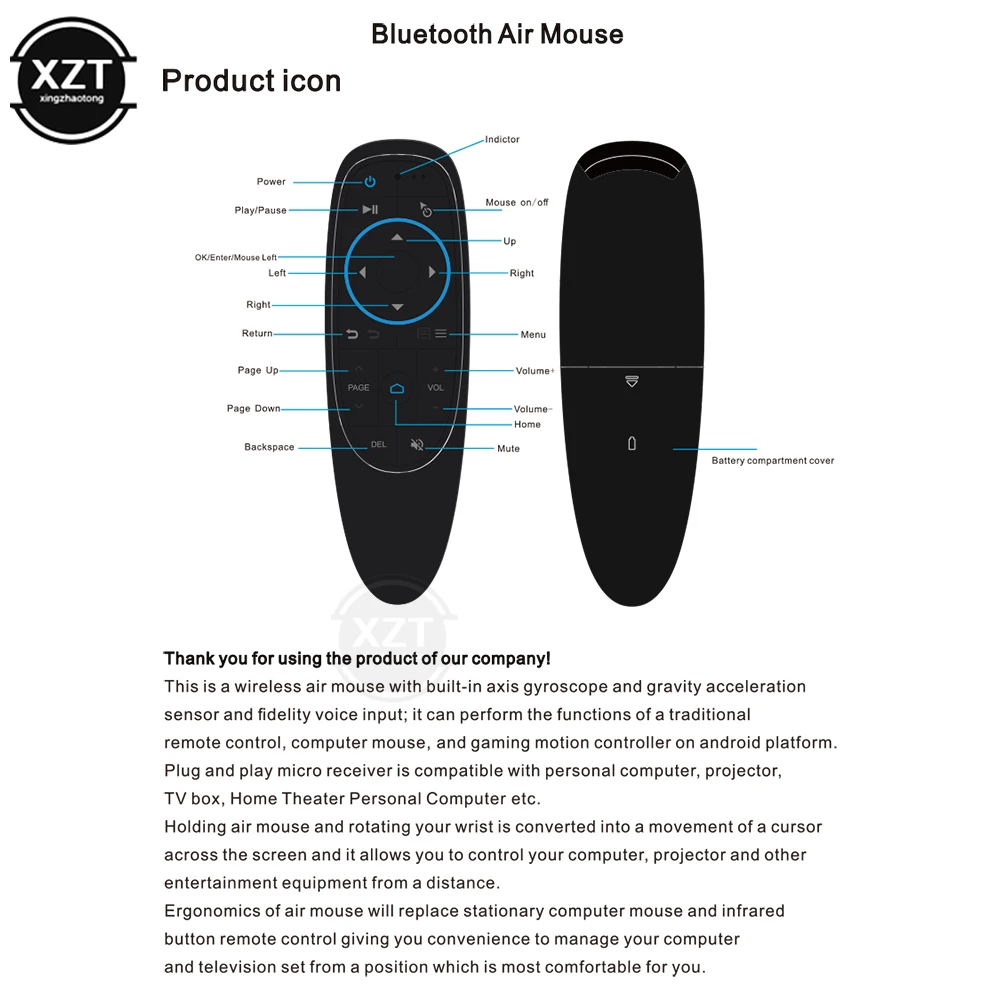 G10BTS Air Mouse IR Learning Gyroscope Bluetooth Wireless Infrared Remote Control for Android TV Box Powerpoint Presenter G10