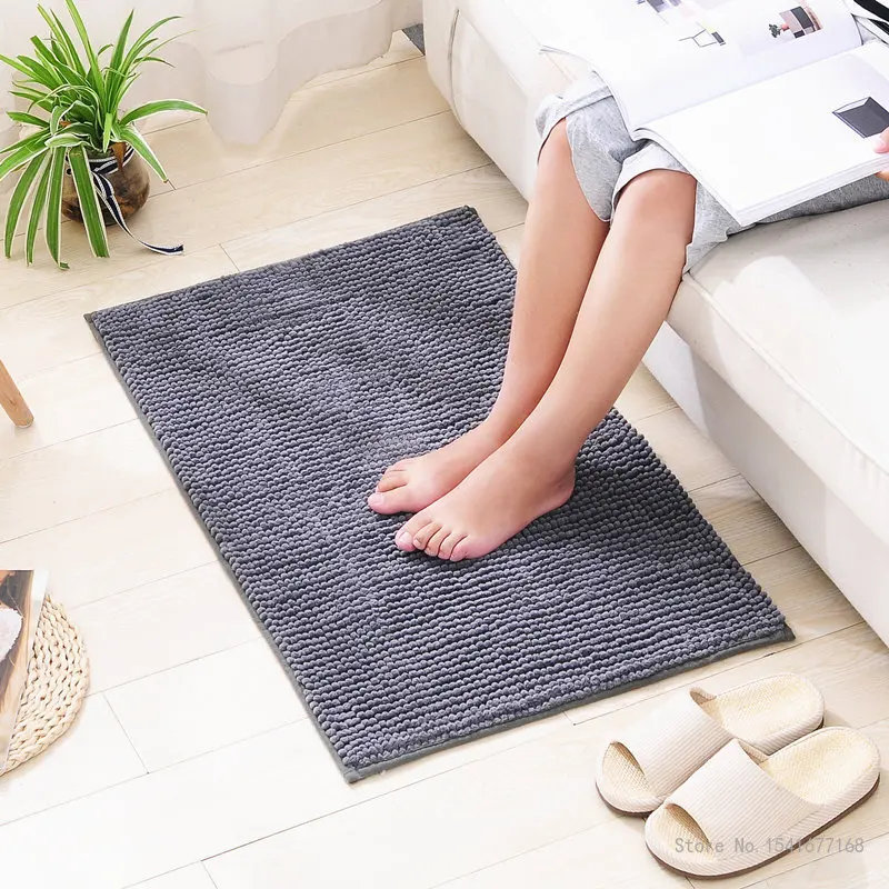 

Chenille Short Plush Floor Mats, Absorbent Carpet for Children's Room, Bedroom, Living Room, Bathroom, Family