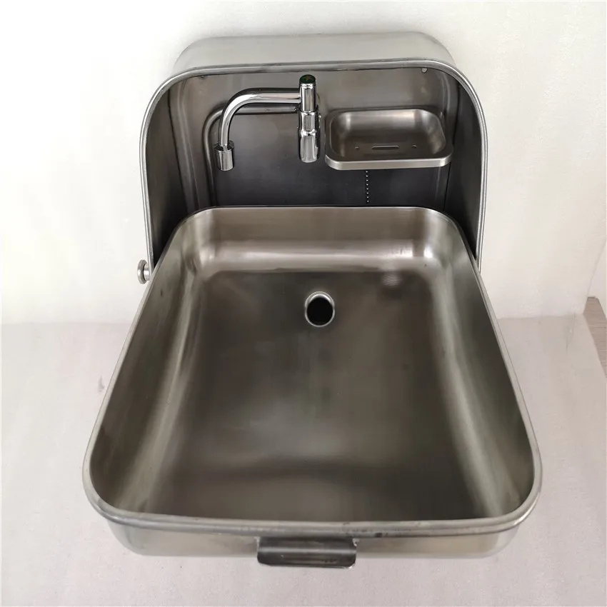 Stainless Steel Folding Sink with Integrated Faucet Caravan Camper Boat GR-595 image 3