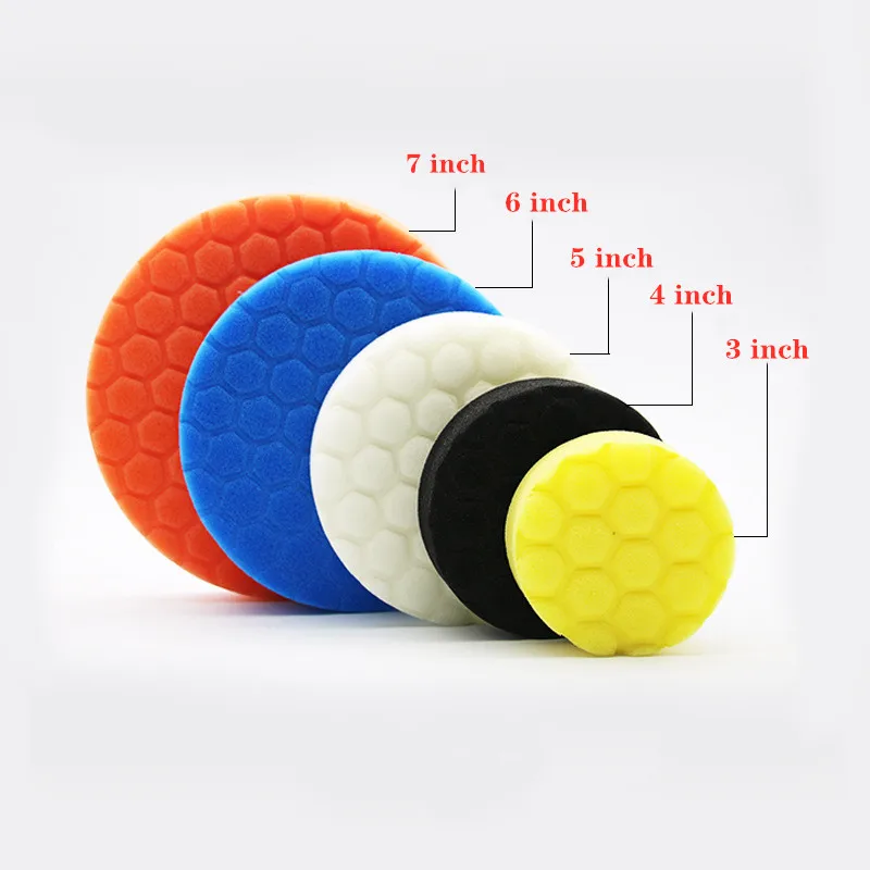 5pcs/set 3-7 Inch Car Buffing Sponge Polishing Pad Kit For Ceramics Stone Car Polishing Waxing Glaze Removes Scratches Tool