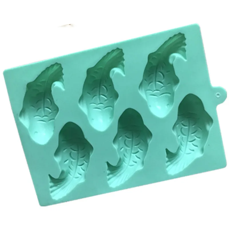 HMROVOOM  6 Lian carp silicone mold silicone cake mold quick to eat ice mold