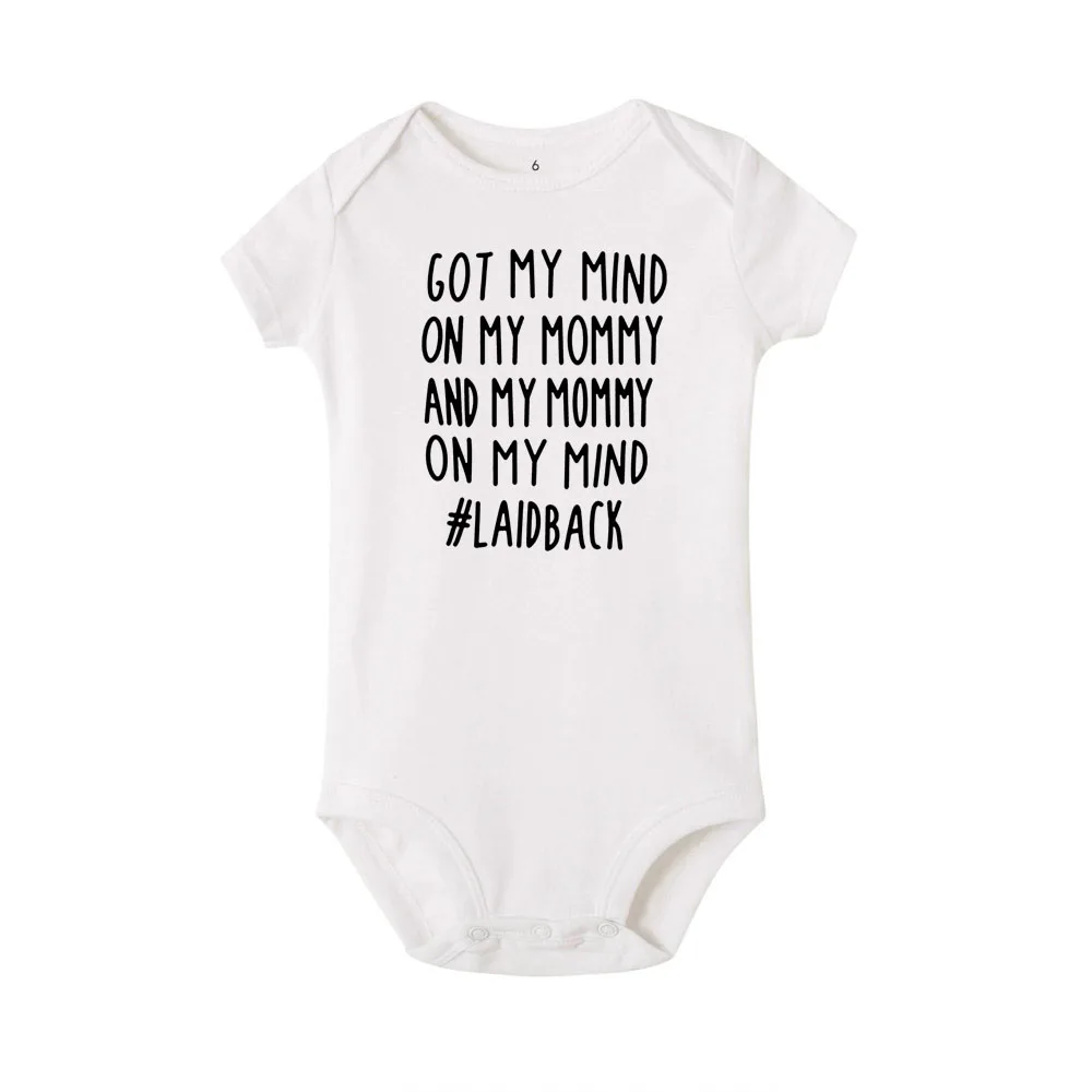 Got My Mind on My Mommy and My Mommy on My Mind Baby Bodysuit Newborn Bebe Boy Girl Clothing  Summer