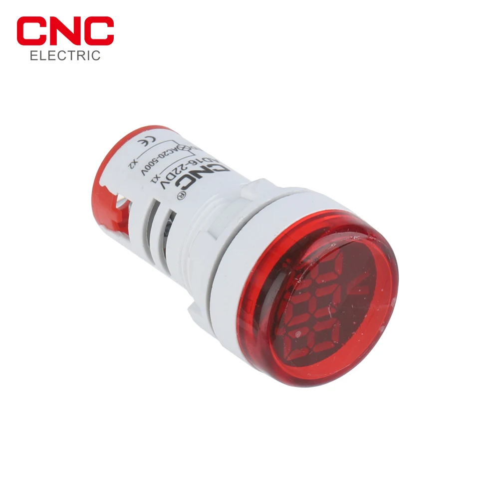 CNC 1PC AD16-22DV Mini Digital Indicator Voltmeter 22mm AC 20-500V Tester Meter Monitor Power LED 5 Color Round