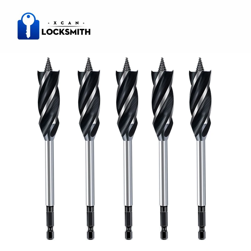 1pc 10/12/14/16/18/20/22/25mm Twist Drill Bit For Wood 6.35mm Hex Shank Auger Drill Bit 4 Flutes Hole Cutter Gun Drill Bit