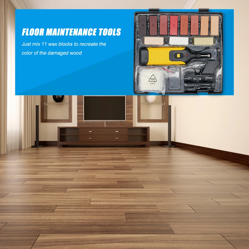 Kit manual de reparo de piso laminado, com sistema de cera para arranhões e riscos, conjunto de ferramentas para conserto